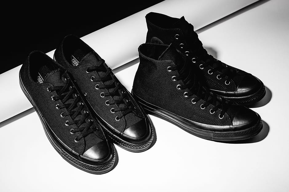 converse leather full black