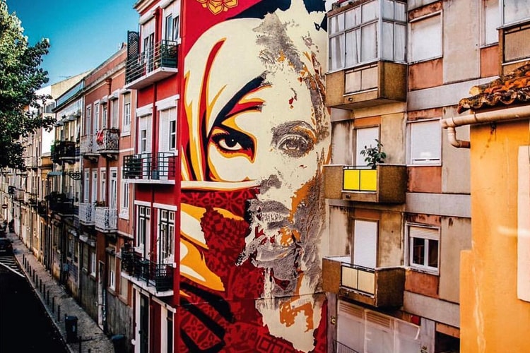 Vhils & Obey Giant Collaborate on a Breathtaking New Mural in Lisbon