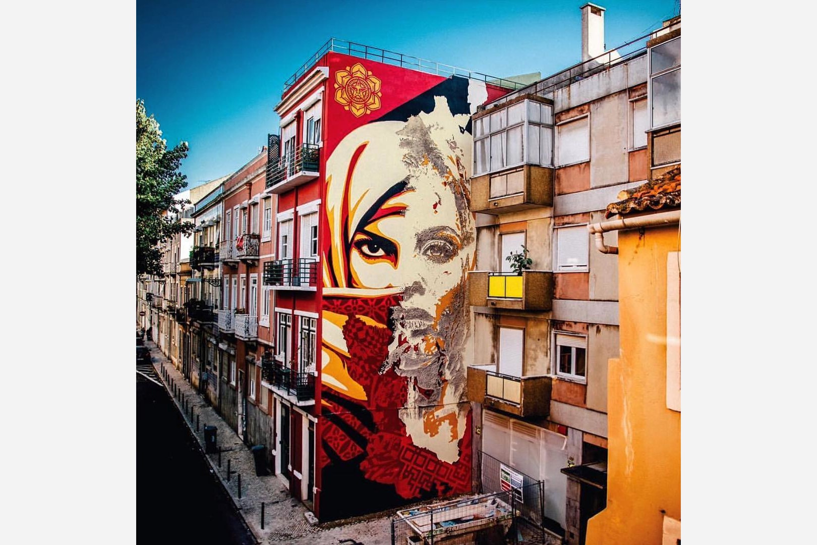Vhils Obey Giant Shepard Fairey Mural Collaboration Lisbon Portugal Artwork Street Art