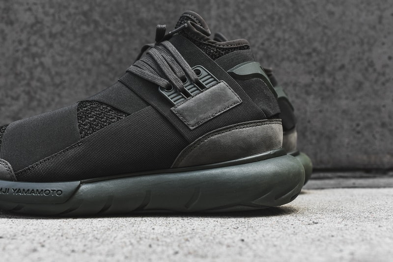 adidas Y3 Qasa High Black Olive Yohji Yamamoto adidas Sneakers Footwear Shoes 2017 July kith