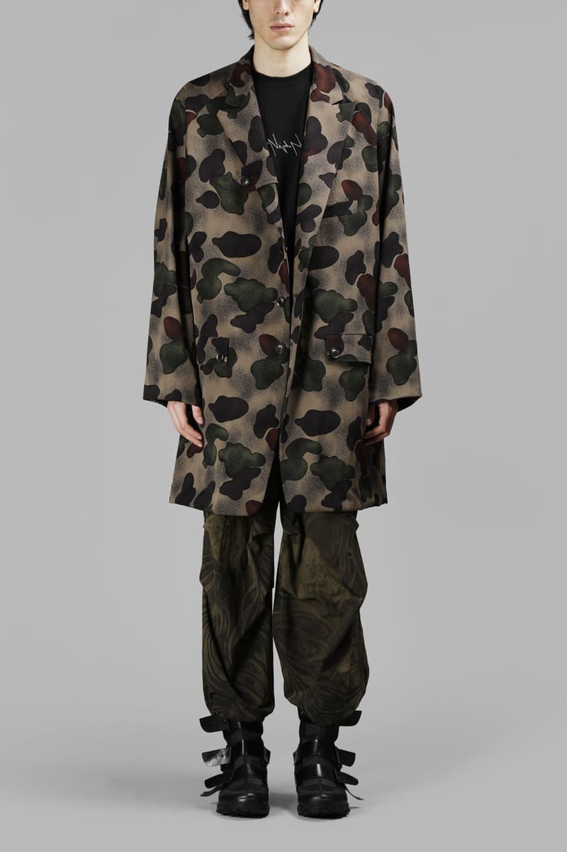 Yohji Yamamoto Reversible Patterned Overcoat