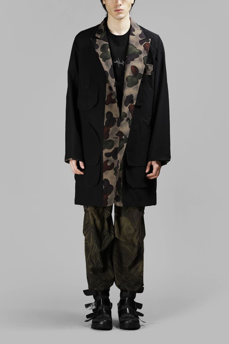 Yohji Yamamoto Reversible Patterned Overcoat