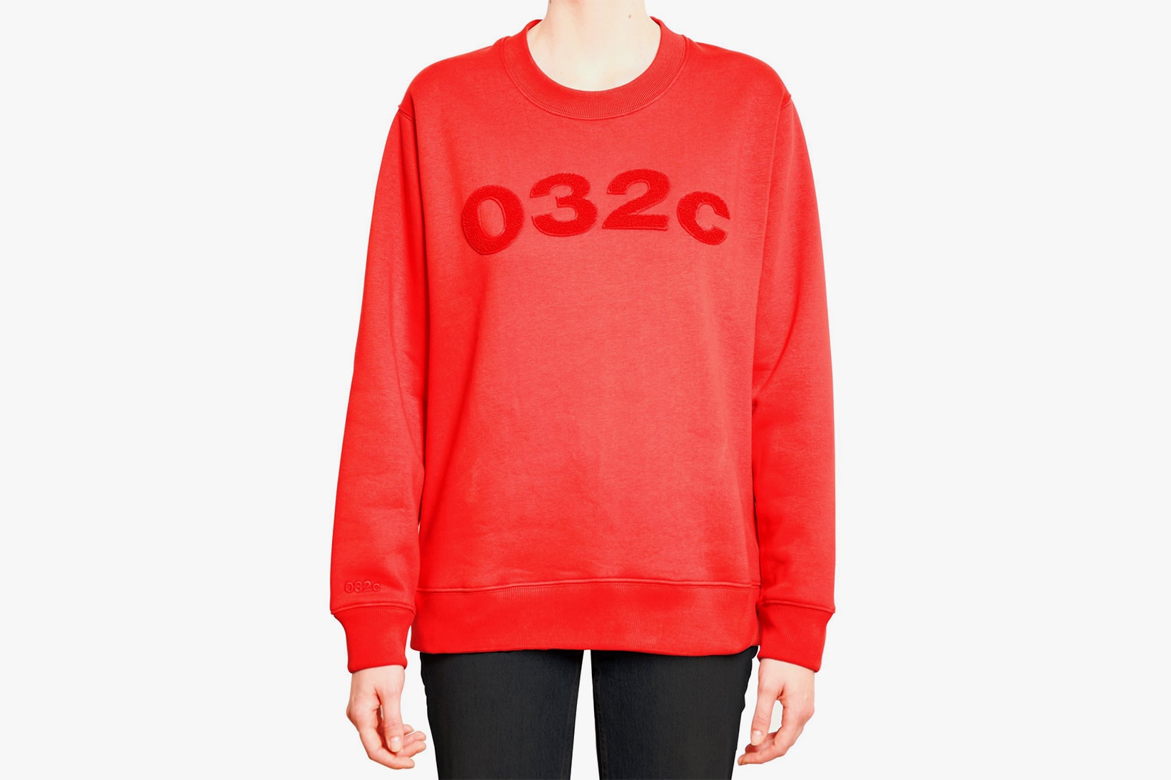 032c Believer Sweatshirt Red Crewneck Crew Neck Pull Over Pullover Fashion Tops Streetwear