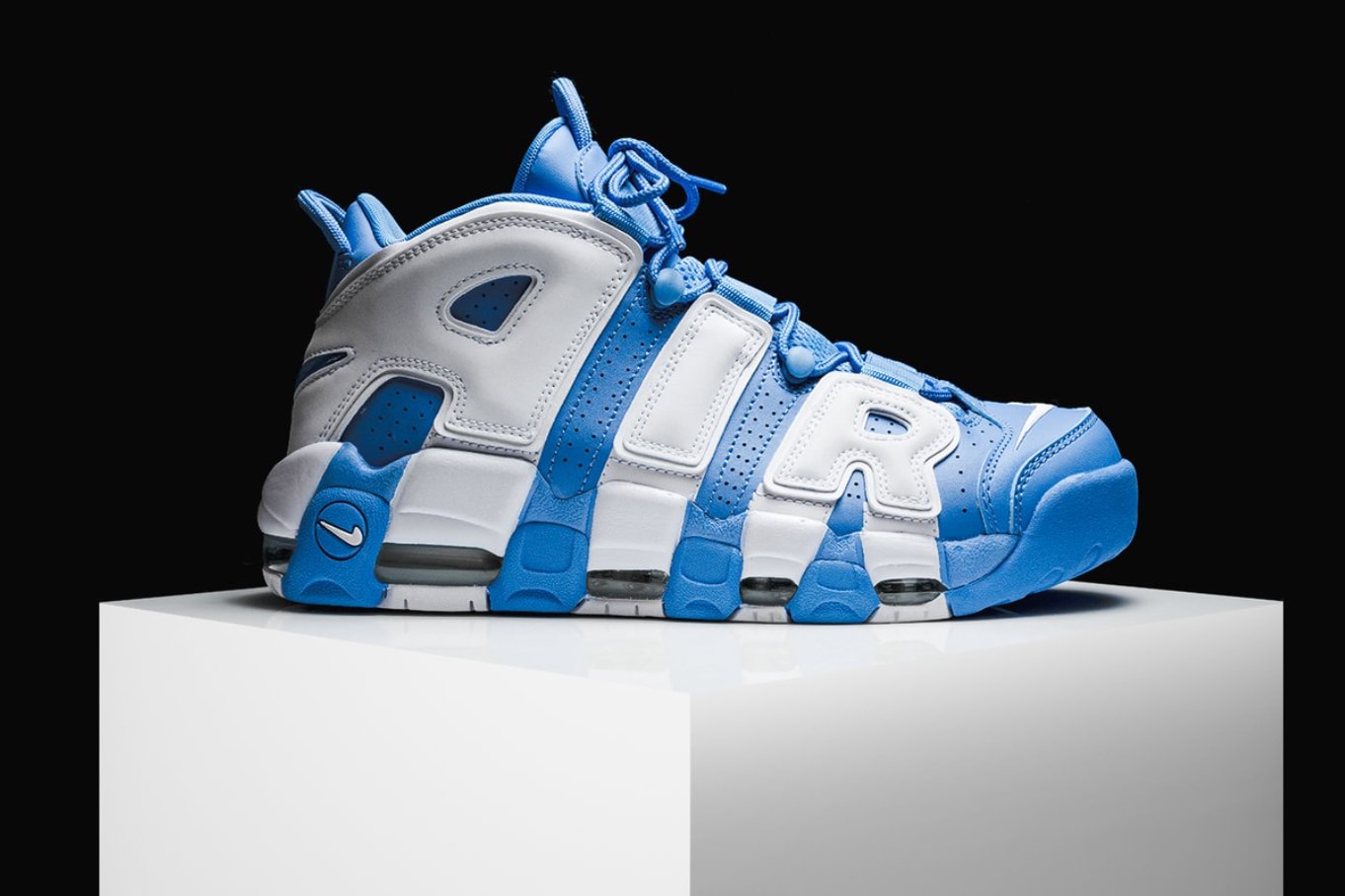 Nike Air More Uptempo University Baby Blue AIR Text on the Side