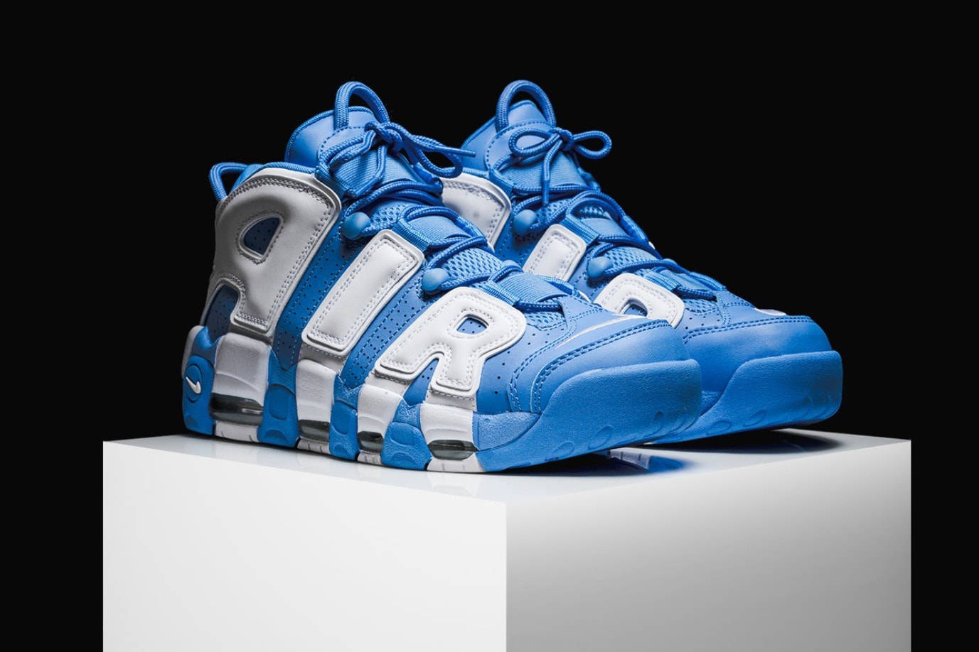 Nike Air More Uptempo University Baby Blue AIR Text on the Side