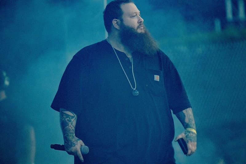Action Bronson Rick Ross 9-24-7000 Blue Chips carhartt stage performance concert jewelry necklace diamonds beard festival