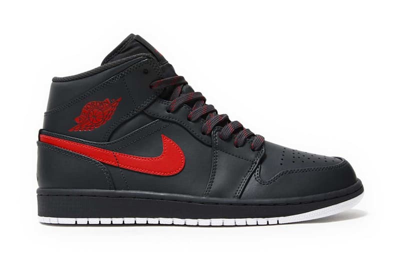 Air Jordan 1 Mid Anthracite and Gym Red