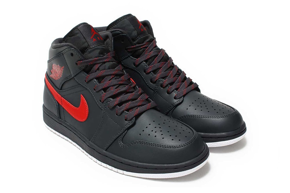 Air Jordan 1 Mid Anthracite and Gym Red