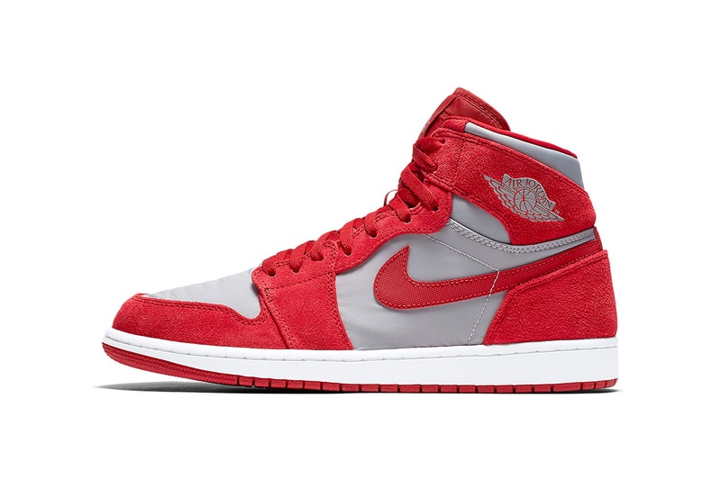 Air Jordan 1 Retro High Premium Suede Nylon Red Grey Black White 2017 Summer Sneakers Shoes Footwear Release Date Info Nike