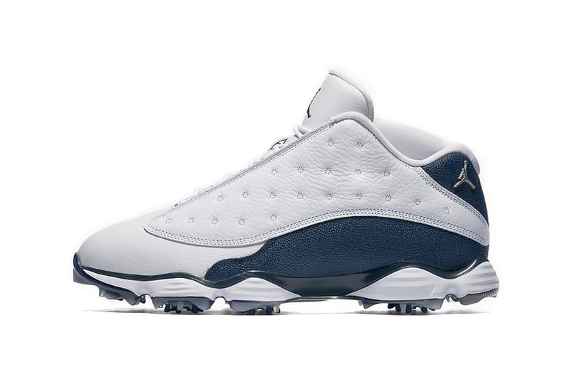 Air Jordan 13 Low Golf Cleat white midnight navy metallic silver