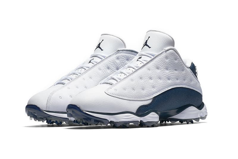 Air Jordan 13 Low Golf Cleat white midnight navy metallic silver