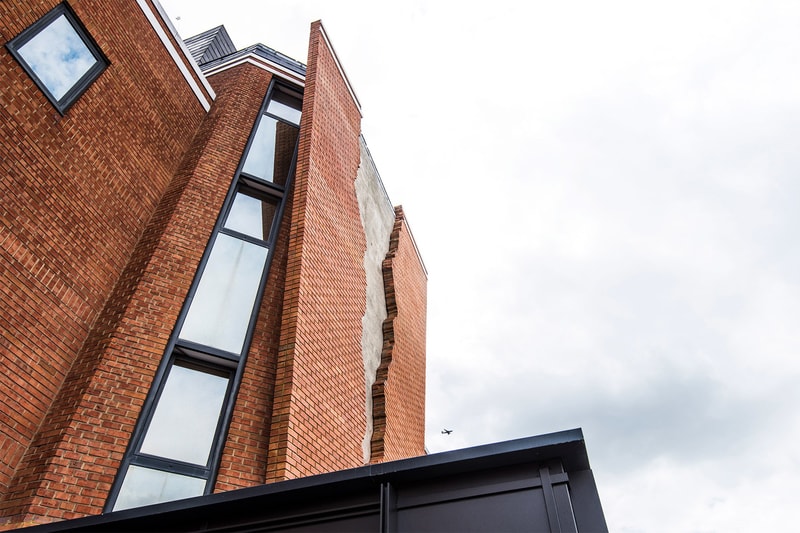 Alex Chinneck Split Brick Facade London Six Pins Half Dozen Needles