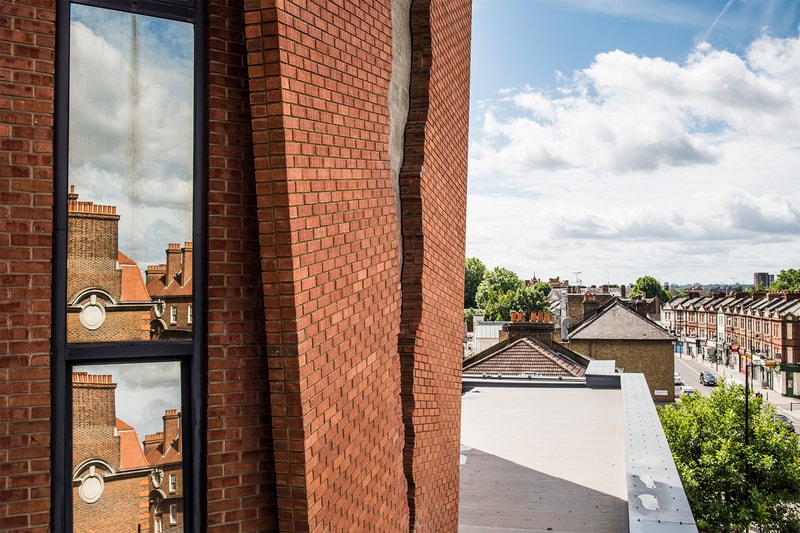 Alex Chinneck Split Brick Facade London Six Pins Half Dozen Needles