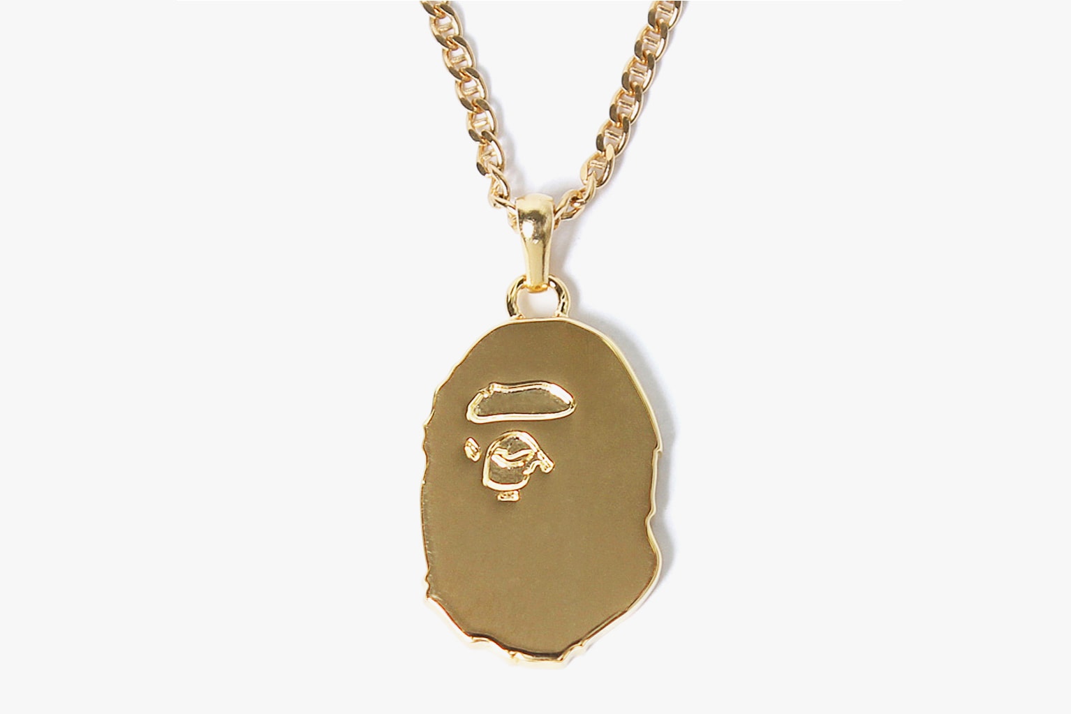 BAPE gold ring necklace