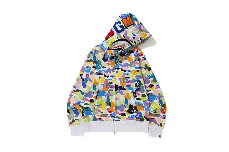 A Bathing Ape BAPE Multi Camo 2017 August 19 Jacket Shark Hoodie Tee T Shirt Ape Head Baby Milo
