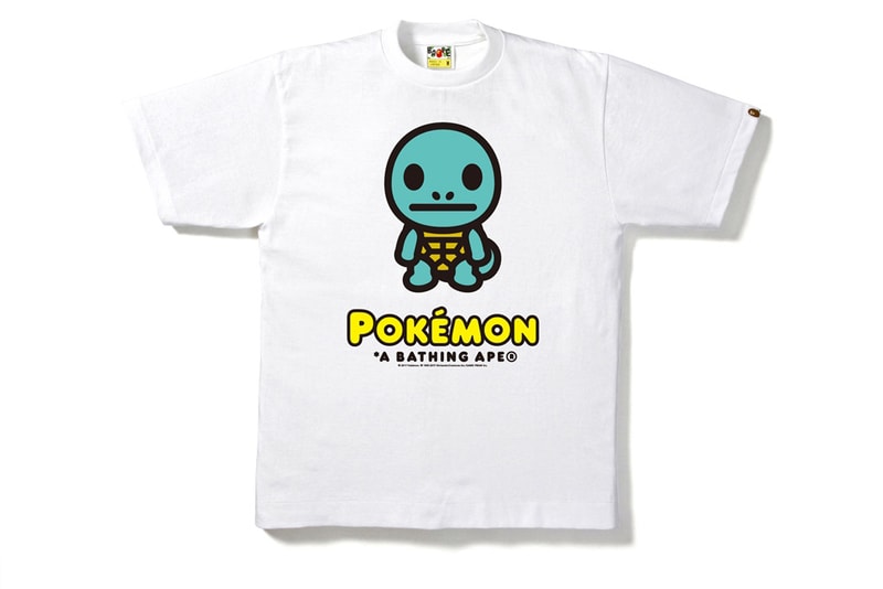 BAPE Pokemon Isetan Shinjuku Collaboration A Bathing Ape Japan Pocket Monsters T Shirts Pikachu Charmander Squirtle Bulbasaur