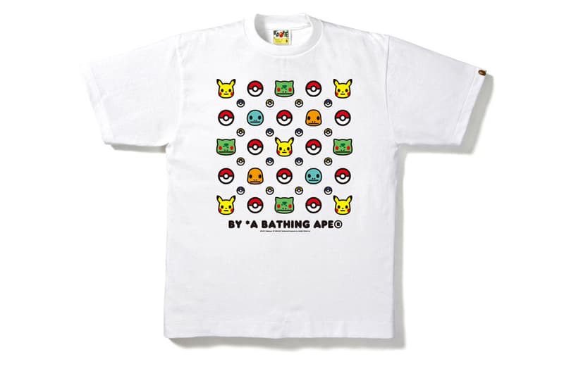 BAPE Pokemon Isetan Shinjuku Collaboration A Bathing Ape Japan Pocket Monsters T Shirts Pikachu Charmander Squirtle Bulbasaur