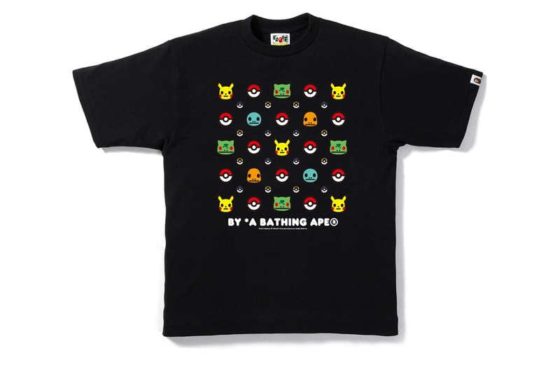 BAPE Pokemon Isetan Shinjuku Collaboration A Bathing Ape Japan Pocket Monsters T Shirts Pikachu Charmander Squirtle Bulbasaur
