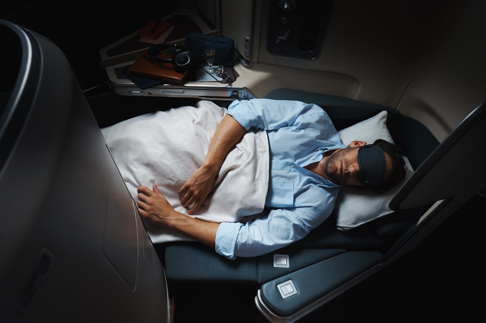 Cathay Pacific Giveaway aircraft interior sleep mode