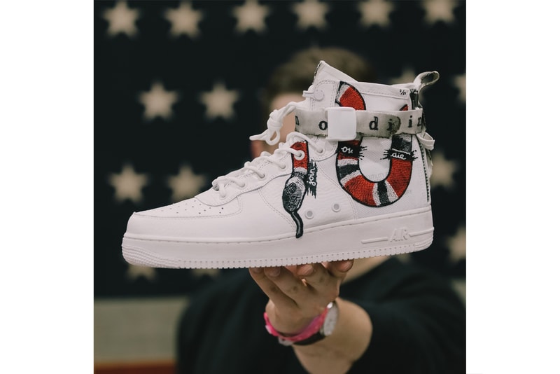 Ceeze Custom Air Force 1 Special Field Join or Die SF AF1 Gucci Snake Distressed Customs Sneakers