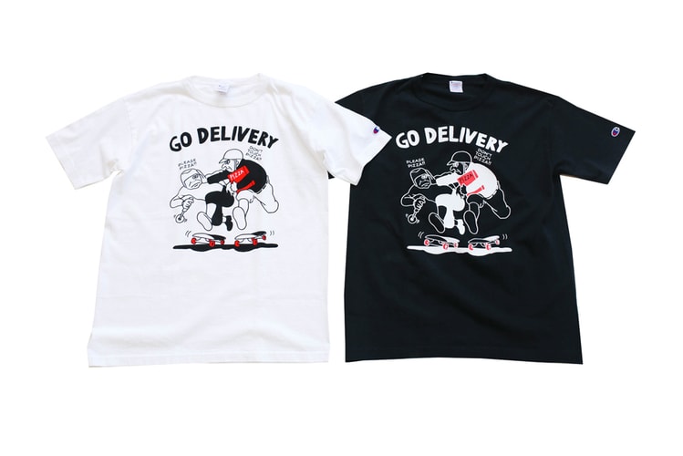 Champion Japan Links up With Artist Oka Koji on A "Pizza and Skate" T-Shirt Collection