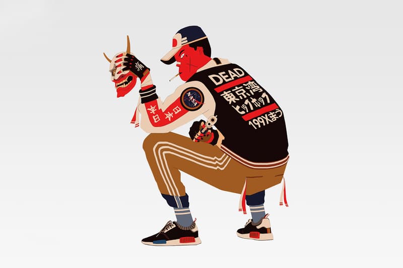 Easy Demons Club Hannya Boy Collectible Figure Glitch Vinyl Toys Streetwear Illustrations Japan