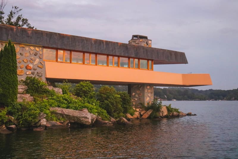 Frank Lloyd Wright Private Island On Sale for $14.9 Million Massaro House Island Mahopac Lake home Lake Mahopac New York