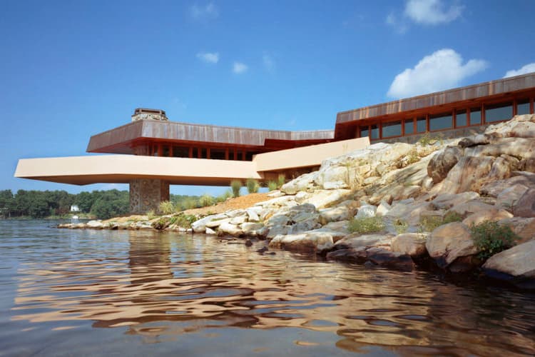 Frank Lloyd Wright Private Island On Sale for $14.9 Million Massaro House Island Mahopac Lake home Lake Mahopac New York
