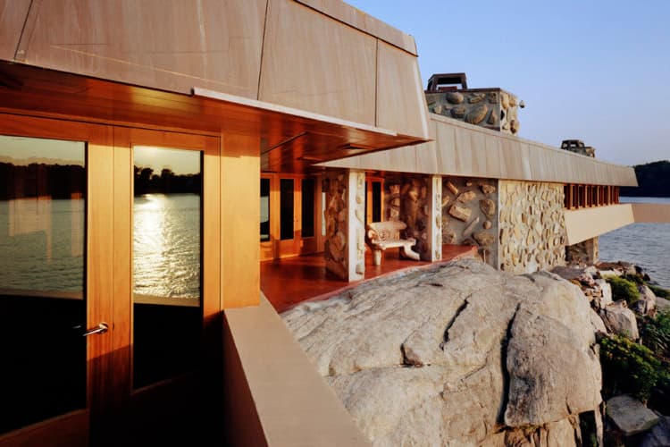 Frank Lloyd Wright Private Island On Sale for $14.9 Million Massaro House Island Mahopac Lake home Lake Mahopac New York