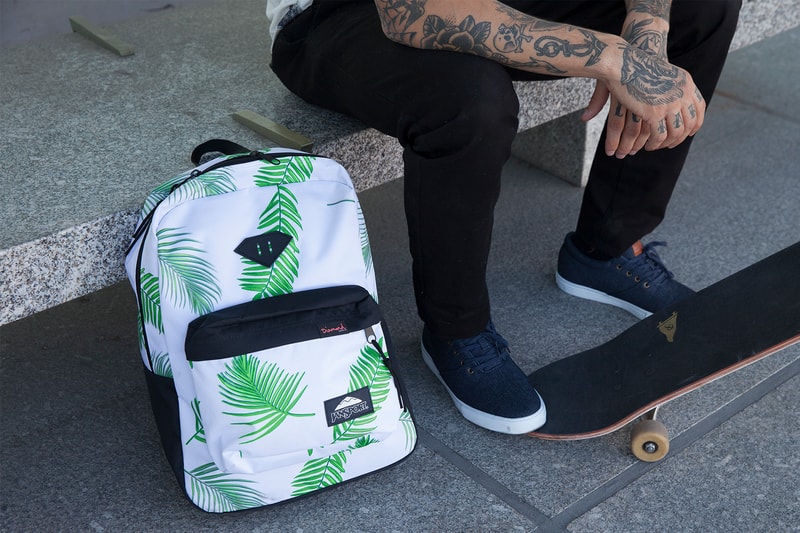JanSport Diamond Supply Co Fall Lookbook Collaboration Palm Prints Backpacks Bags Back to School Packs Pouch Duffle