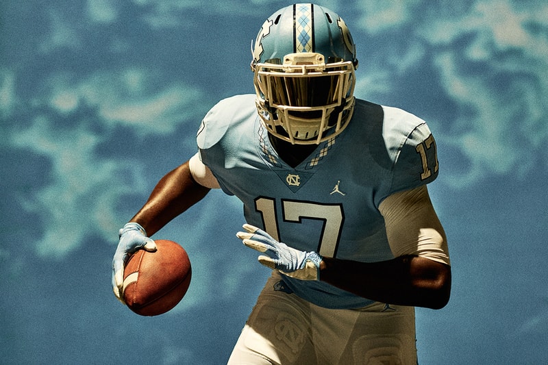 Air Jordan Brand University of North Carolina UNC Tar Heels Football Jerseys Navy White Baby Powder Blue