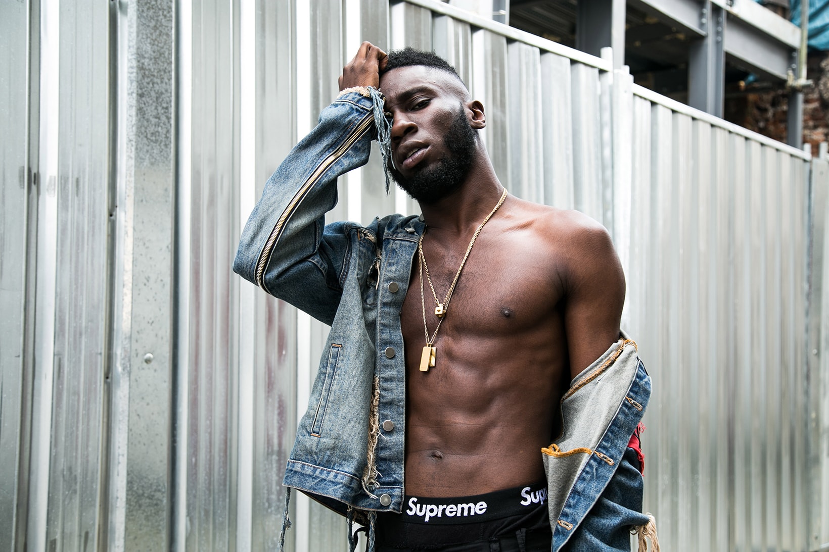 Kojey Radical "In Gods Body" Album Interview London Music style fashion clothing supreme denim jacket jeans grime rap writer artist art