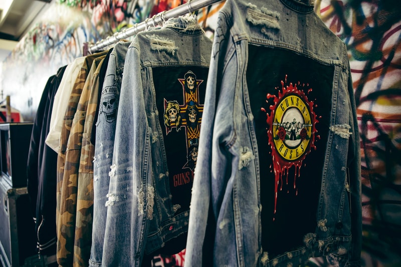 Guns N Roses Maxfield LA Bravado Pop up Launch Party Los Angeles Off White Enfant Riches Deprimes Palm Angels Kelly Cole MadeWorn AMIRI