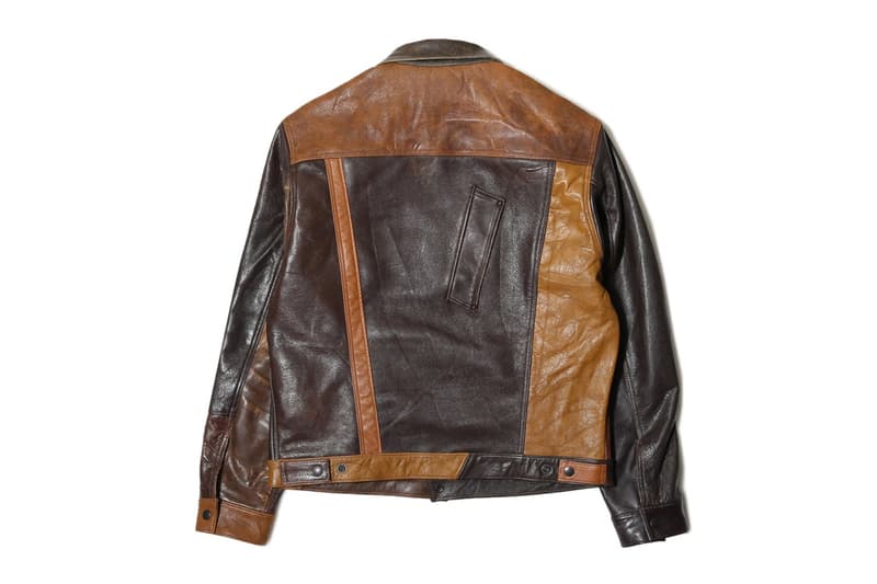 Needles Patchwork Leather Trucker Jacket