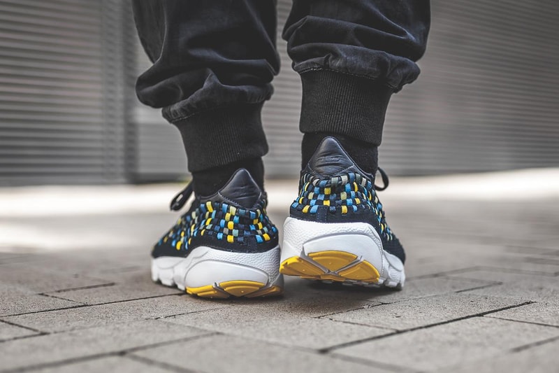 Nike Air Footscape Woven NM Ripstop On Feet Sneakers Shoes Footwear Grey Dark Obsidian Blue Tour Yellow 2017 August Release Date Info Afew