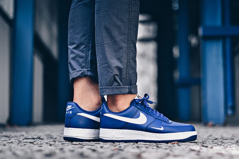 nike air force 1 with blue swoosh