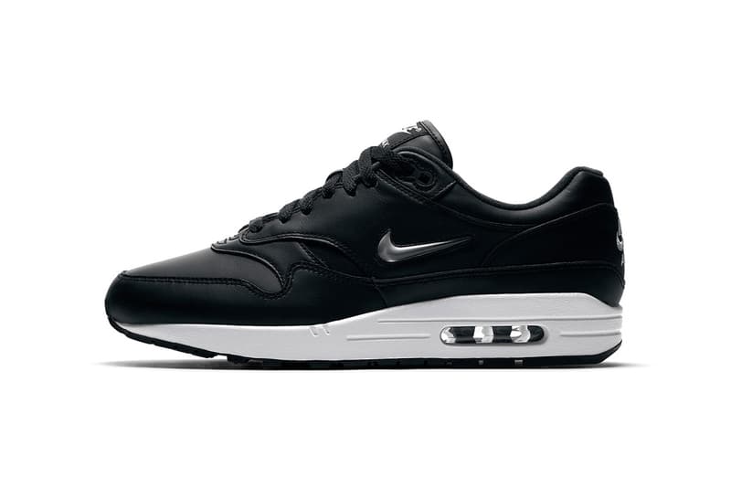 Nike Air Max 1 Jewel Black Metallic Silver Sneakers Shoes Footwear 2017 August 24 Release Date Info