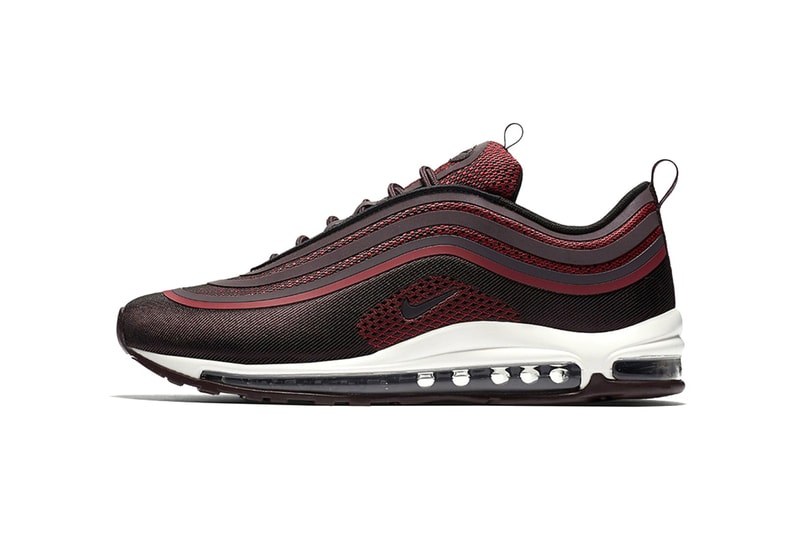 Nike Air Max 97 Ultra 17 Burgundy Sneakers Shoes Footwear 2017 Release black white mesh