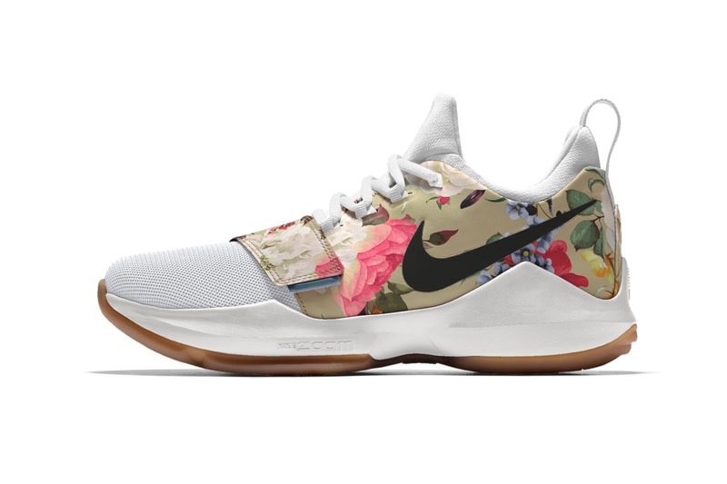 NIKEiD PG1 Tan and Black Floral Print