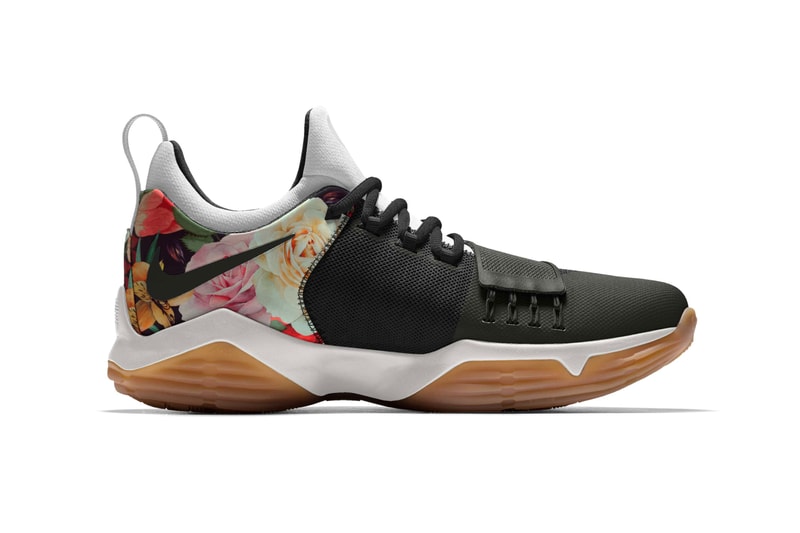 NIKEiD PG1 Tan and Black Floral Print