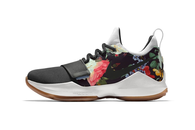NIKEiD PG1 Tan and Black Floral Print