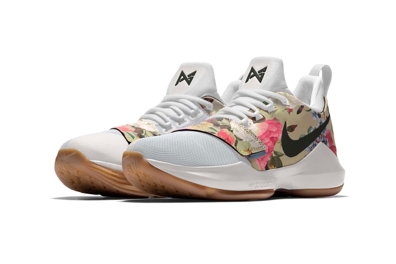 NIKEiD PG1 Tan and Black Floral Print