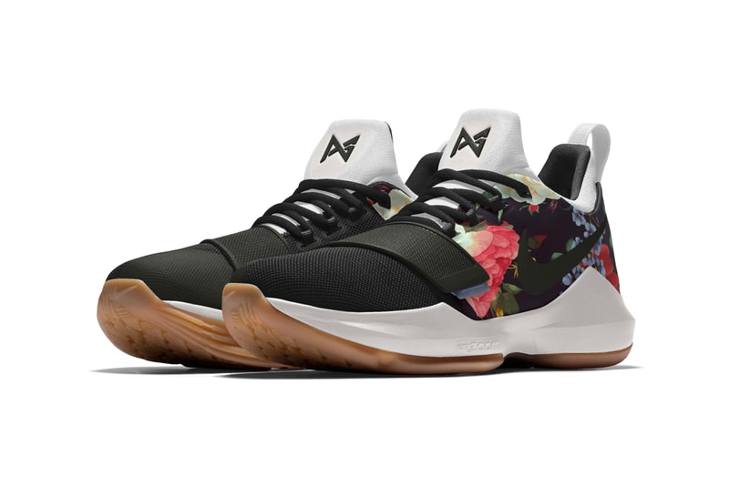 NIKEiD PG1 Tan and Black Floral Print