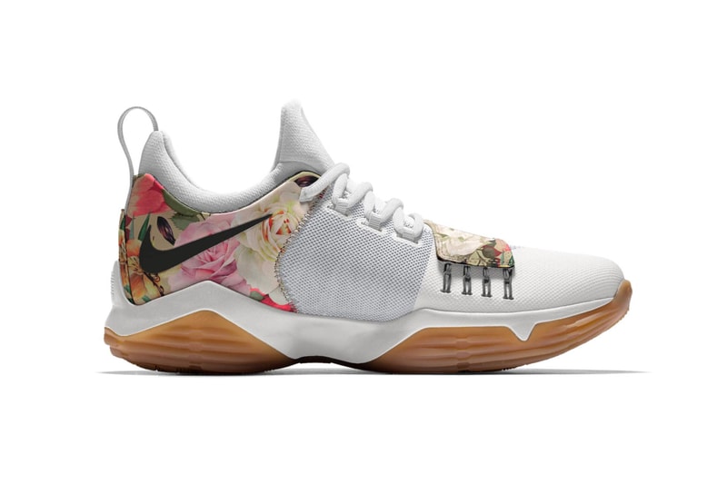 NIKEiD PG1 Tan and Black Floral Print