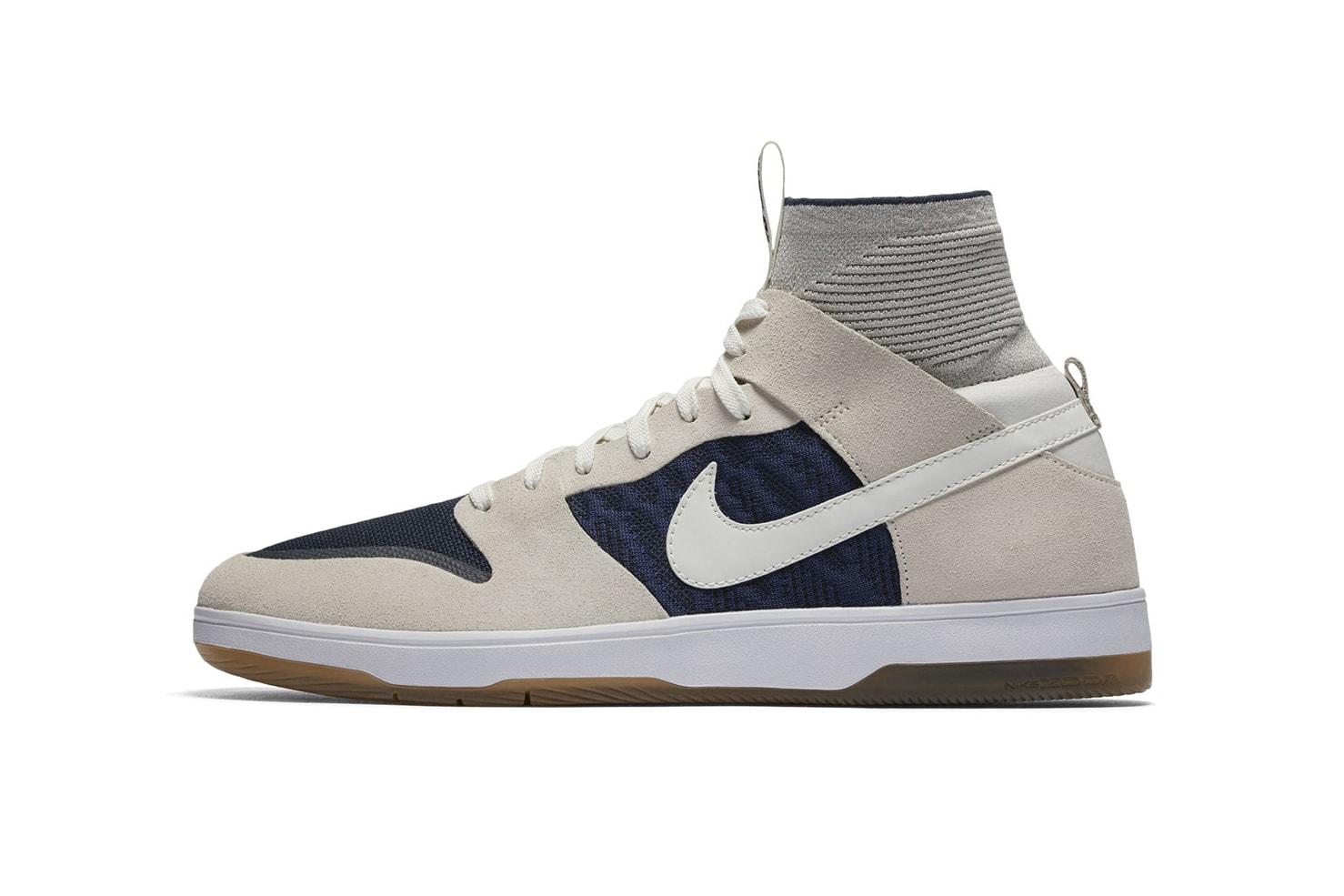 Nike SB Dunk High Elite Off White Navy Gum Sole Sneakers Shoes Footwear 2017 September 1 Release Date Info
