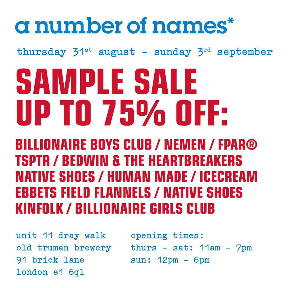 Billionaire Boys Club EU Sample Sale in London