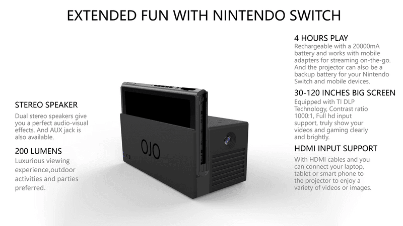 The OJO Projector Nintendo Switch Accessory