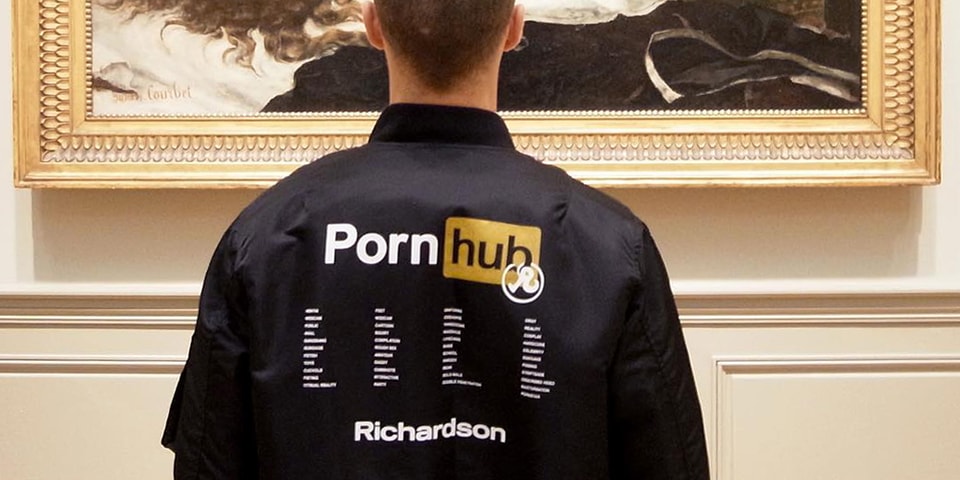 Richardson Teases Black Bomber Jacket From Upcoming PornHub Collaboration.