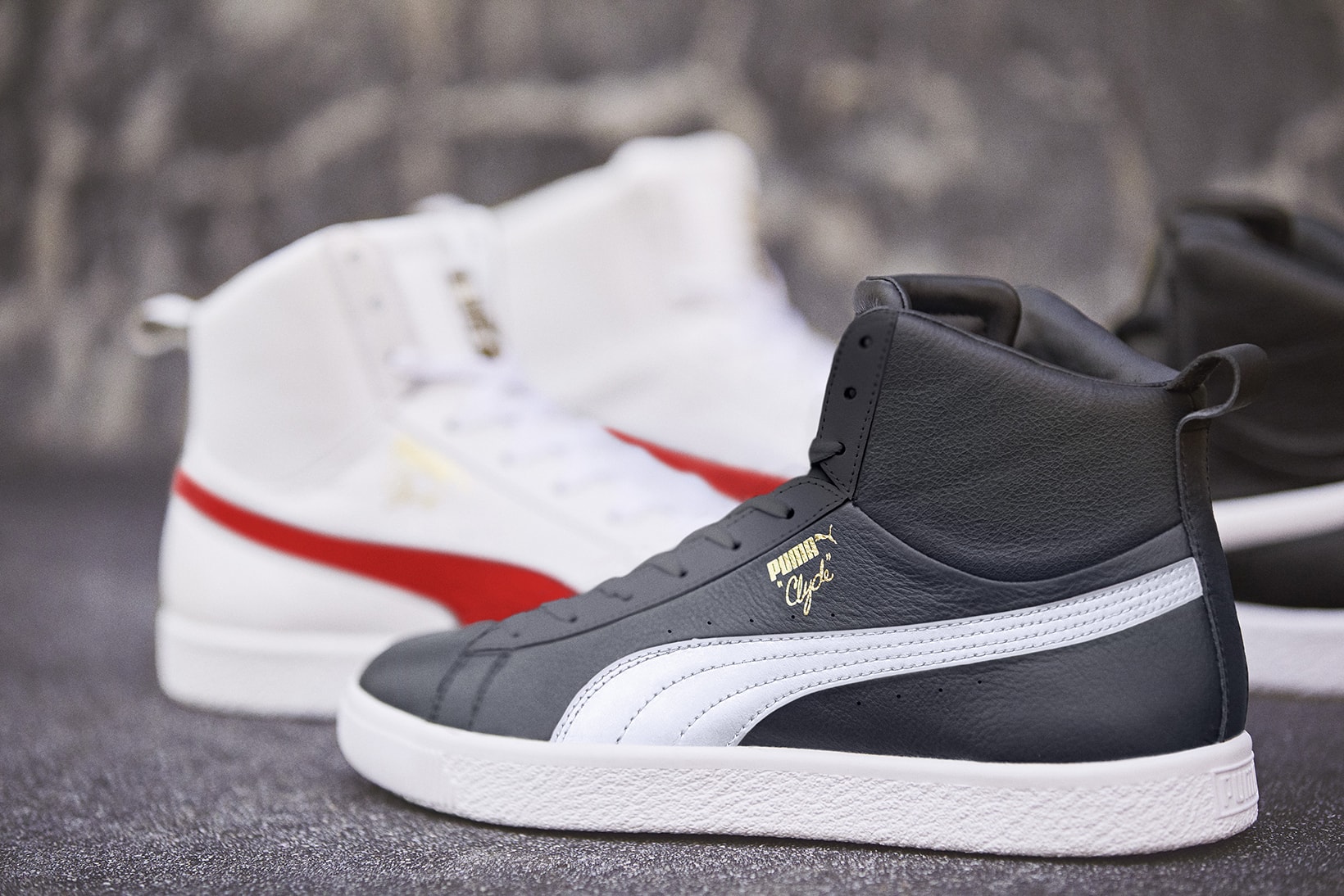 PUMA Clyde Mid Foil Sneakers Shoes Footwear 2017 August Release Date info black white red