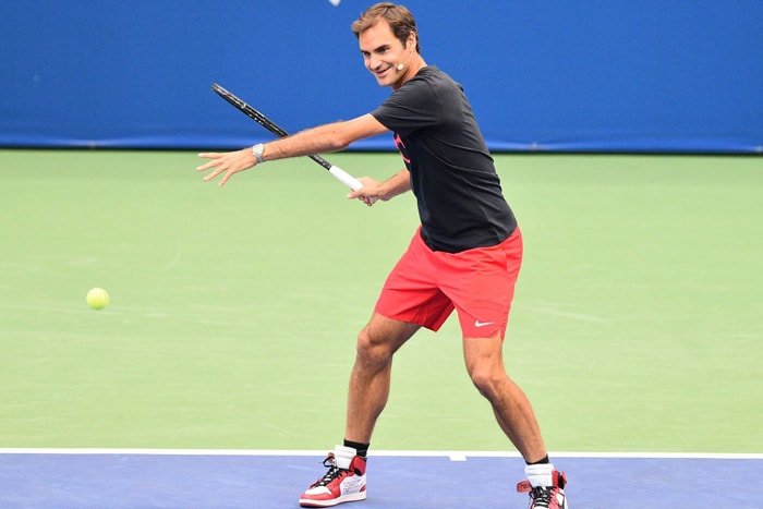 Roger Federer Wears Virgil Abloh x Nike Air Jordan 1 for U.S. Open's Kids Day